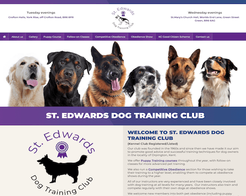 Image of St Edwards DTC website designed and developed by Sarah Hayes