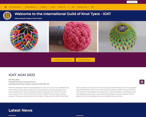 Image of IGKT website designed and developed by Sarah Hayes
