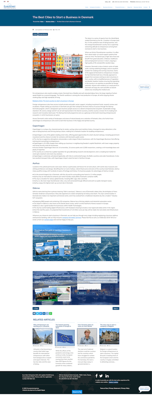 Eurostart Entreprises - English blog page