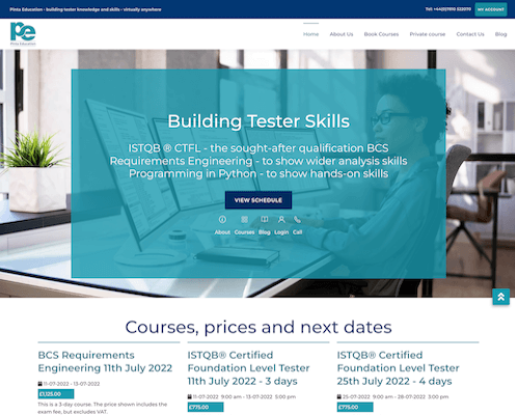 Image of Pinta Ed website designed and developed by Sarah Hayes