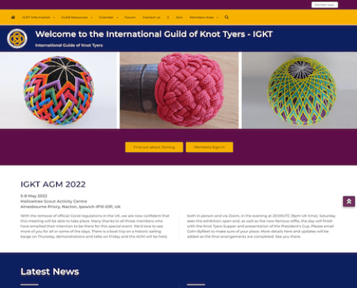 Image of IGKT website designed and developed by Sarah Hayes