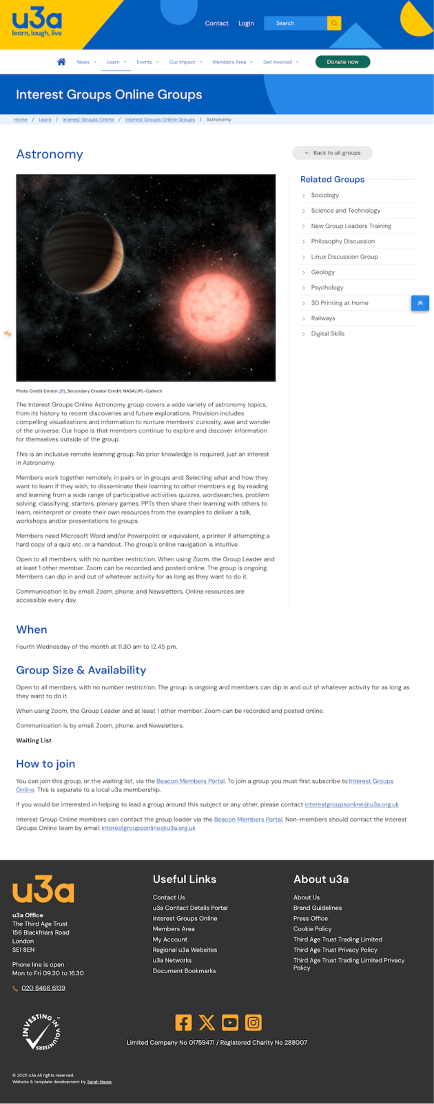 u3a Interest Groups Online Group