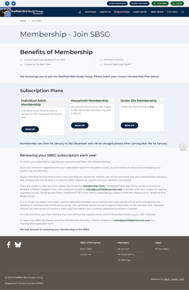 SBSG Membership Signup
