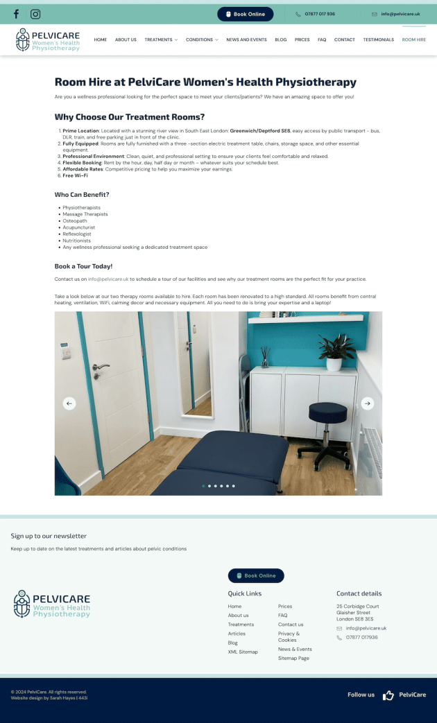 Pelvicare Room Hire