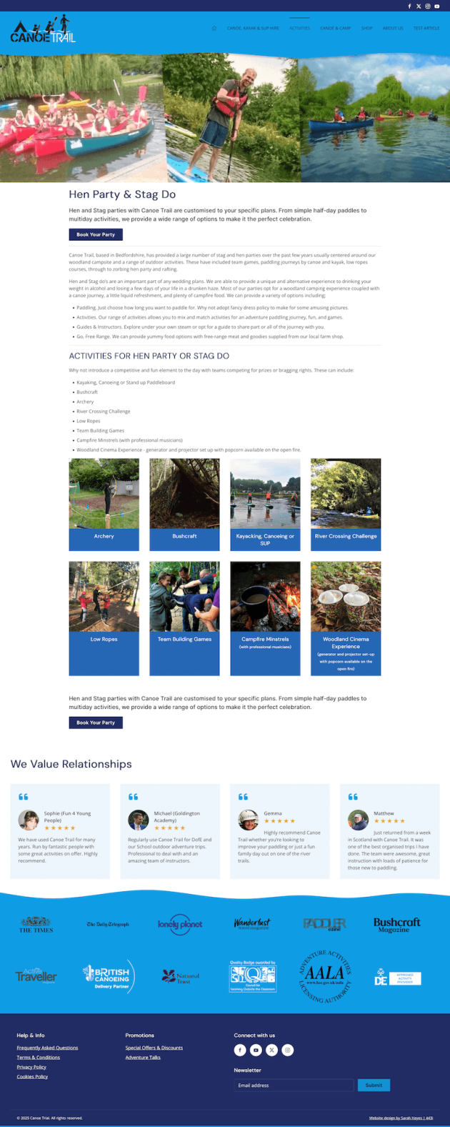 Canoe Trail Hen & Stag Dos