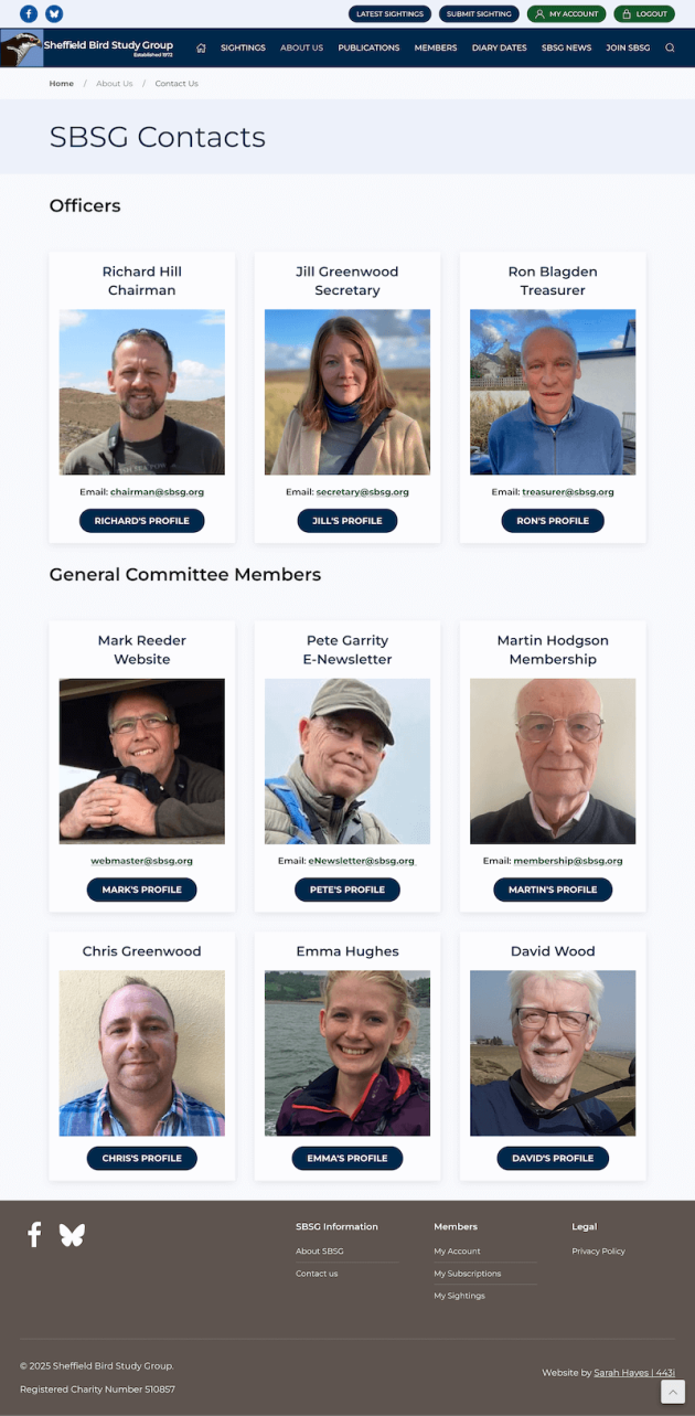 SBSG Contact us page