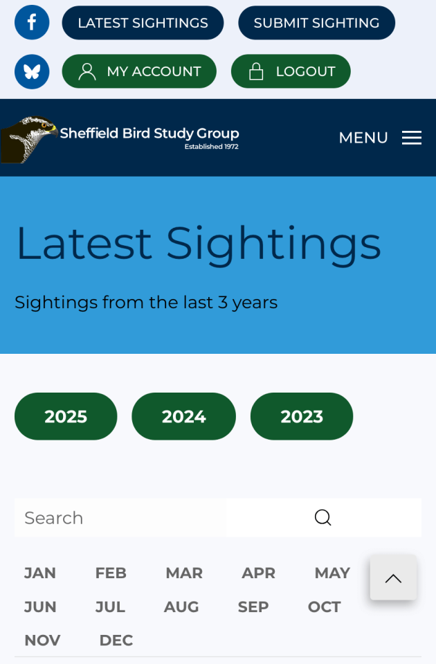 Latest Sightings on mobile
