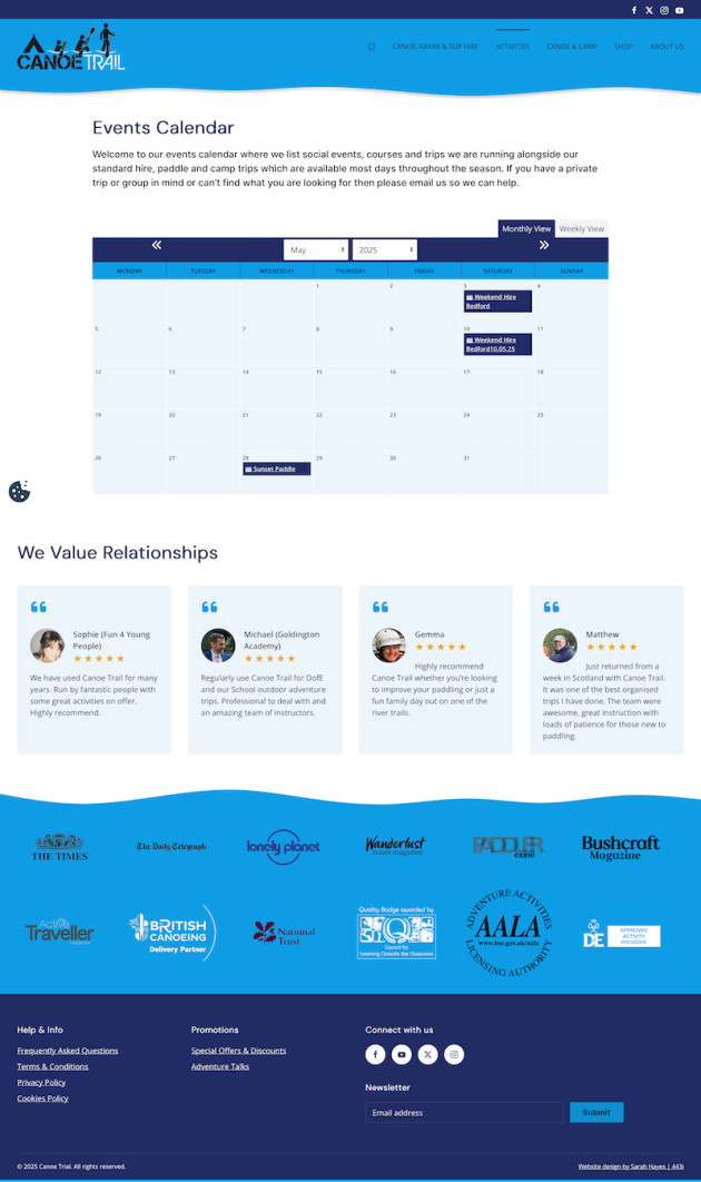 Canoe Trail Event Calendar