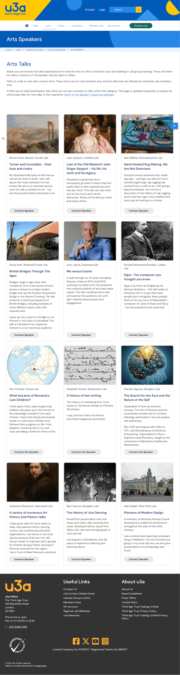 u3a Find a Speaker Art Talks